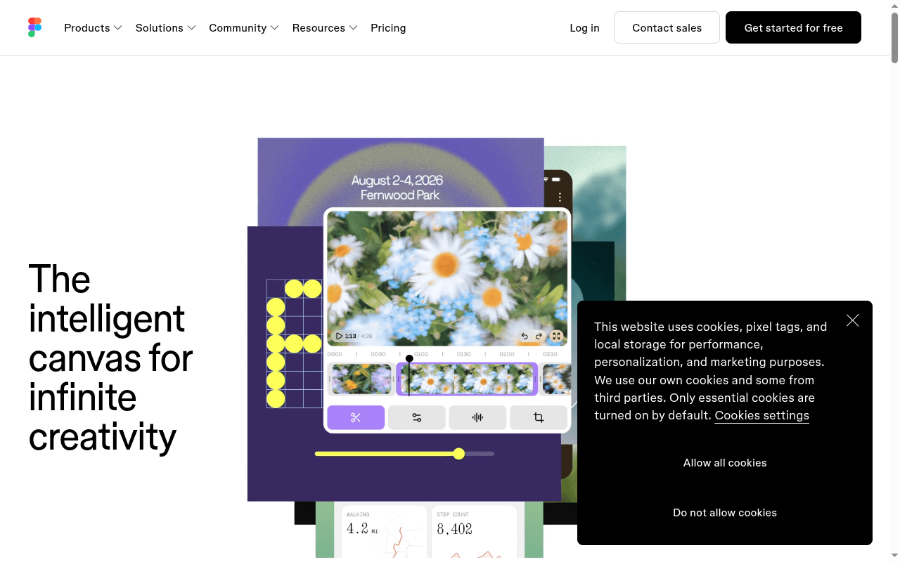 Figma landing page hero section at the time of the audit